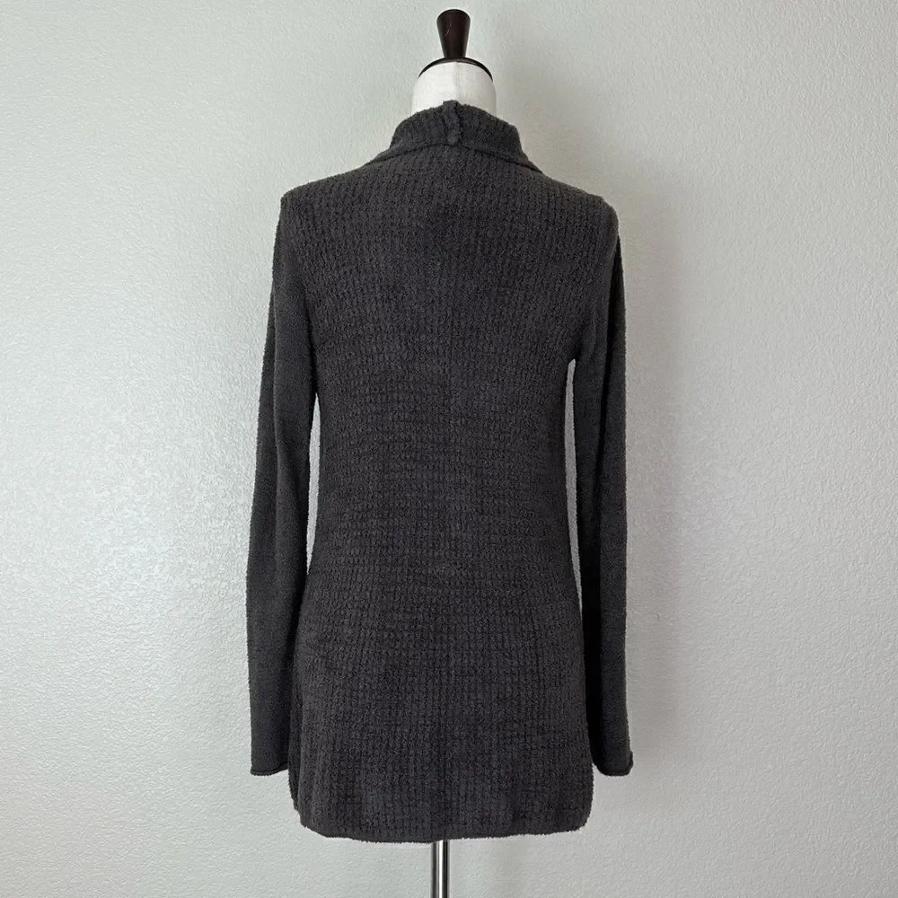 Barefoot Dreams Cozychic Lite Charcoal Gray Open Front Cardigan, Sz Medium - Picture 9 of 13